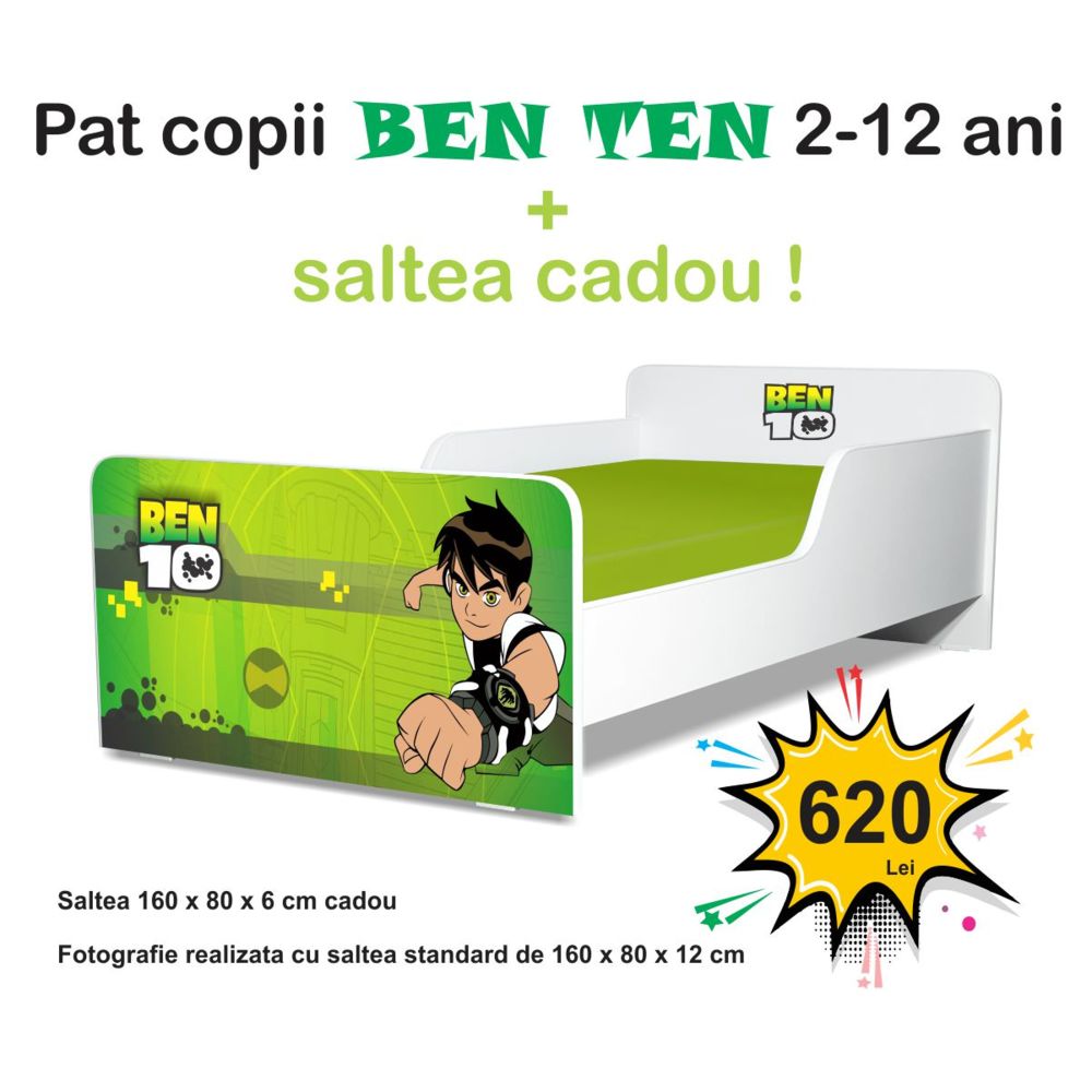 Pat Copii Start Ben Ten 2 12 Ani Cu Saltea Inclusa