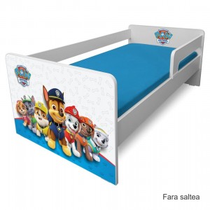 Pat copii Paw Patrol Blue P1L 2-8 ani cu paravane detasabile/interschimbabile