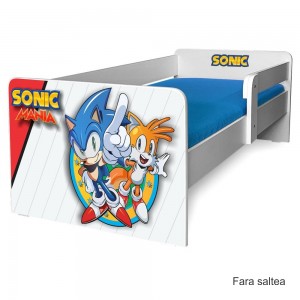 Pat copii Sonic P1 2-6 ani cu protectie laterala detasabila